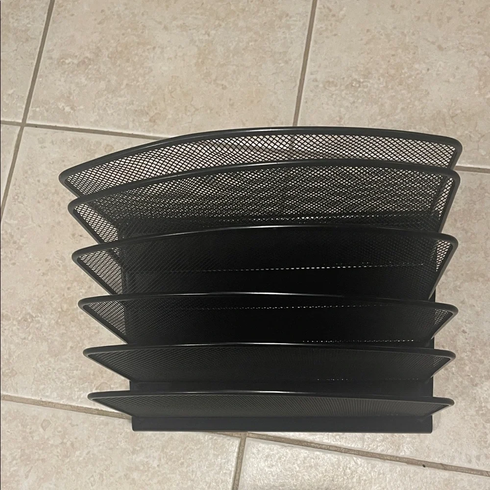 Black Mesh Desk File Organizer - Multi-Slot Home Storage